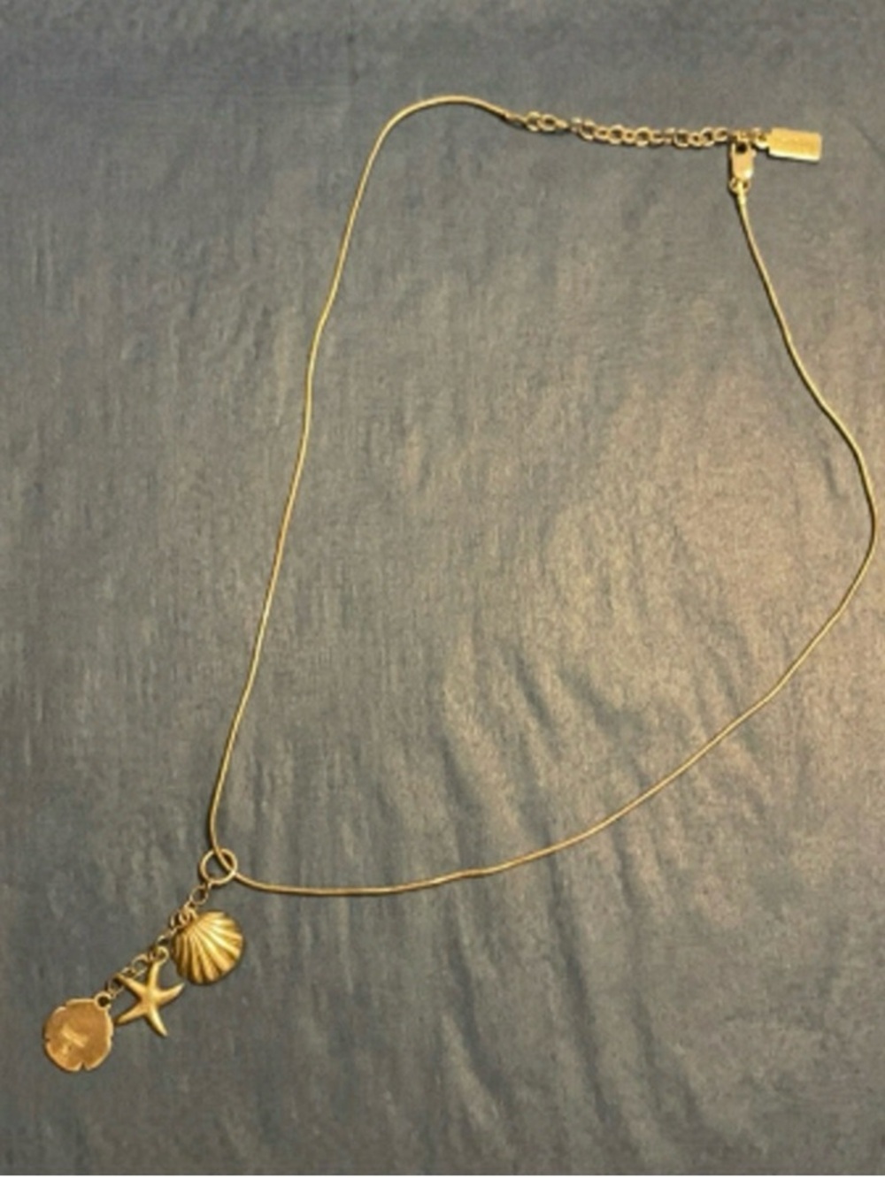 Vintage Baroni 925 Sterling Silver Beach Charm Necklace ShellStarfish SandDollar